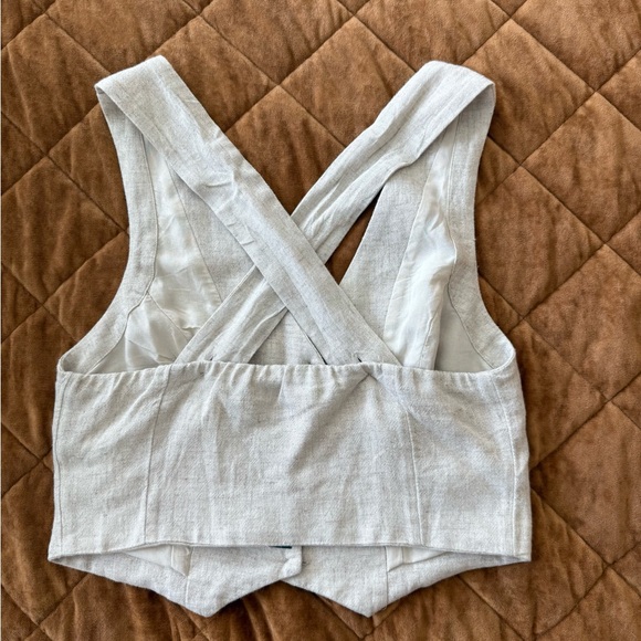 NWT Abercrombie & Fitch Linen Blend Vest - Picture 3 of 5